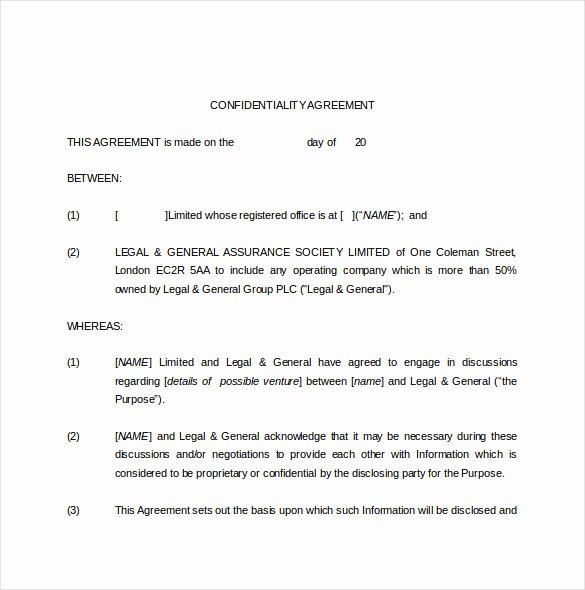 Legal Agreement Template – 10 Free Word Pdf Documents