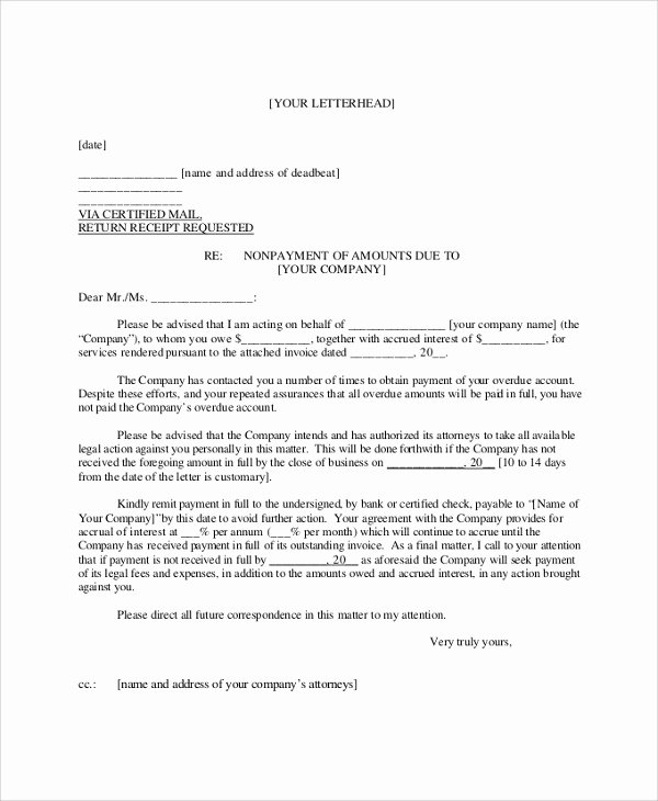 Legal Demand Letter Letter Template