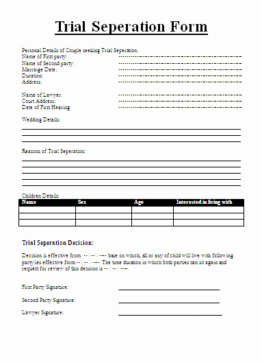 Legal Marriage Separation Agreement Template with Sample