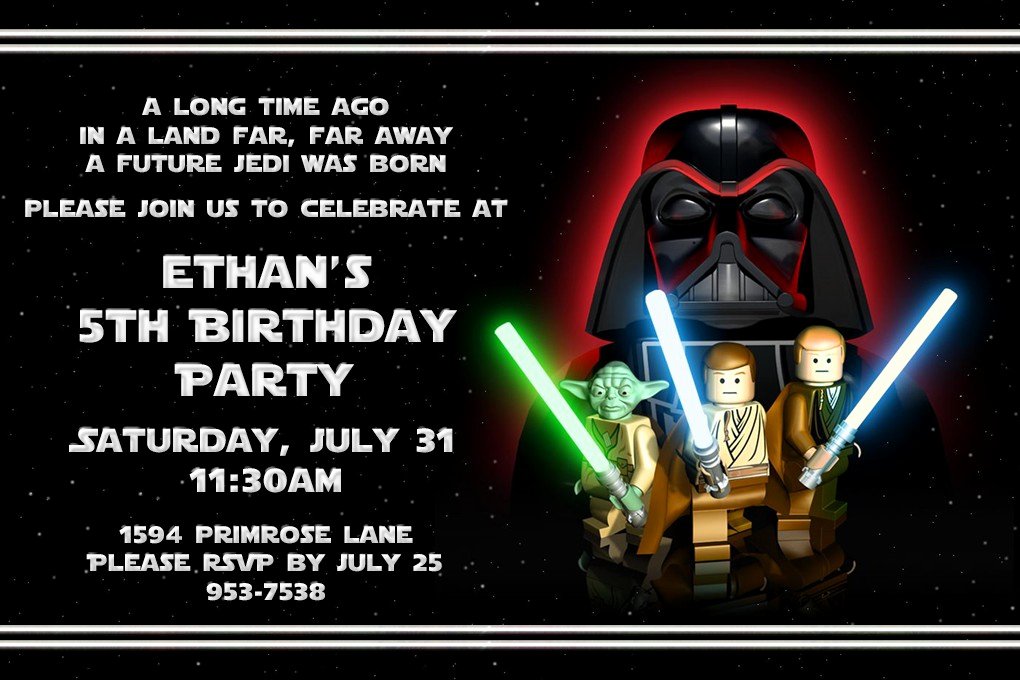 Lego Star Wars Birthday Invitations