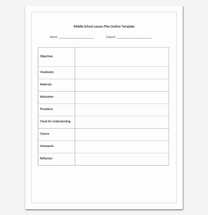 Lesson Plan Outline Template 23 Examples formats and