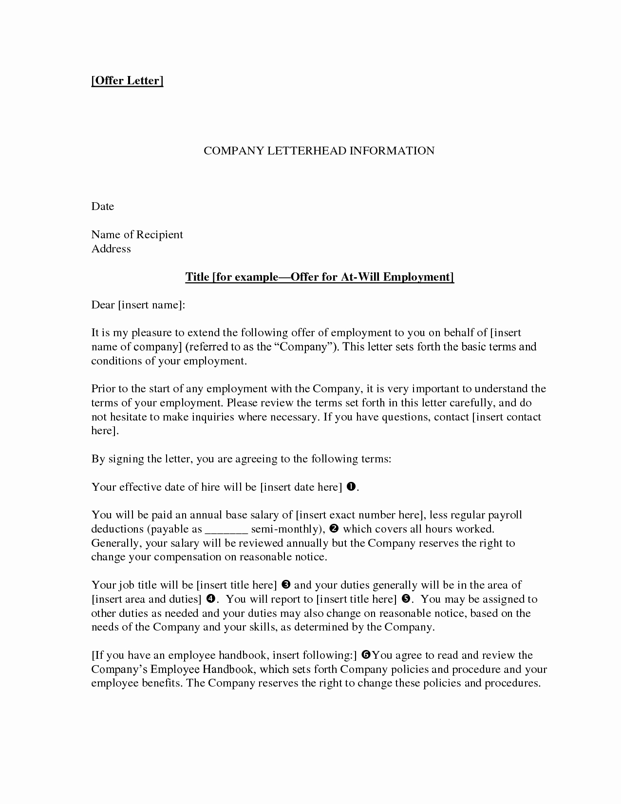 letter of employment offer 4014