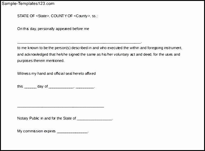 Letter for General Notary Statement Word Doc Download