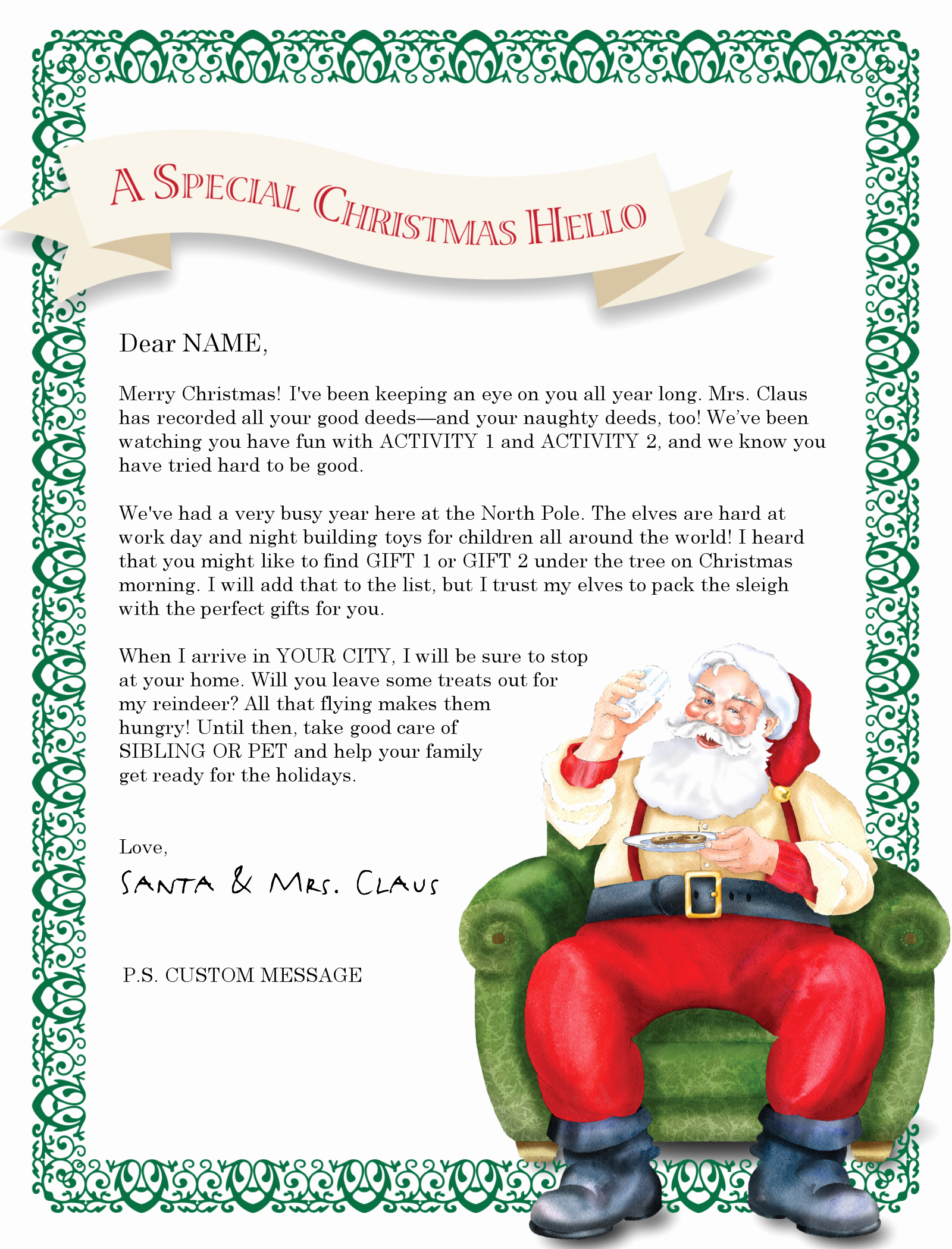 Letter From Santa Templates Free