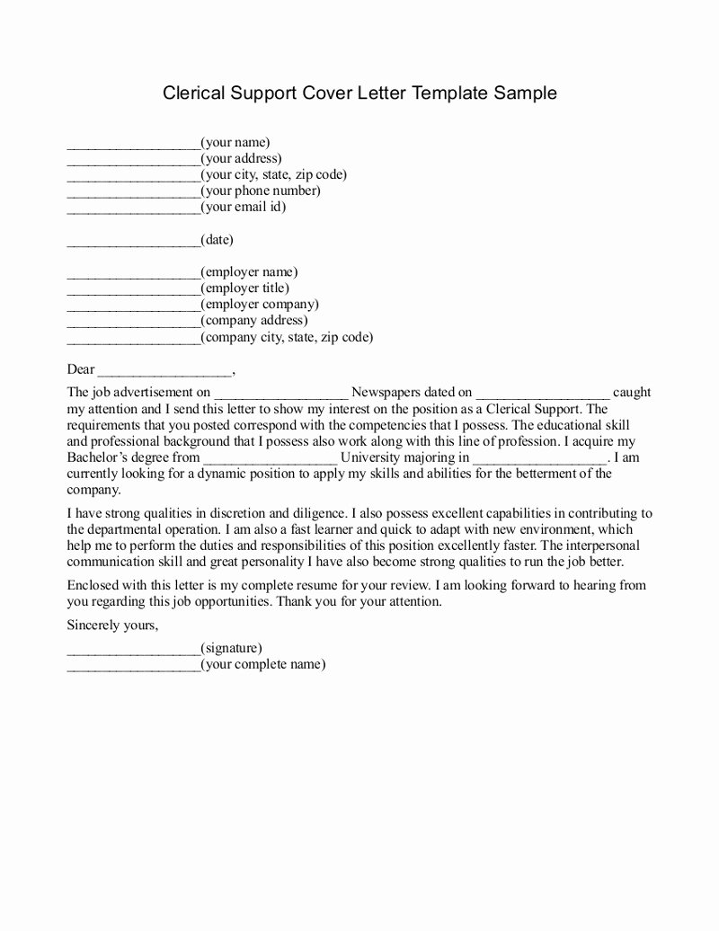 Letter Support Template Free – Perfect Resume format