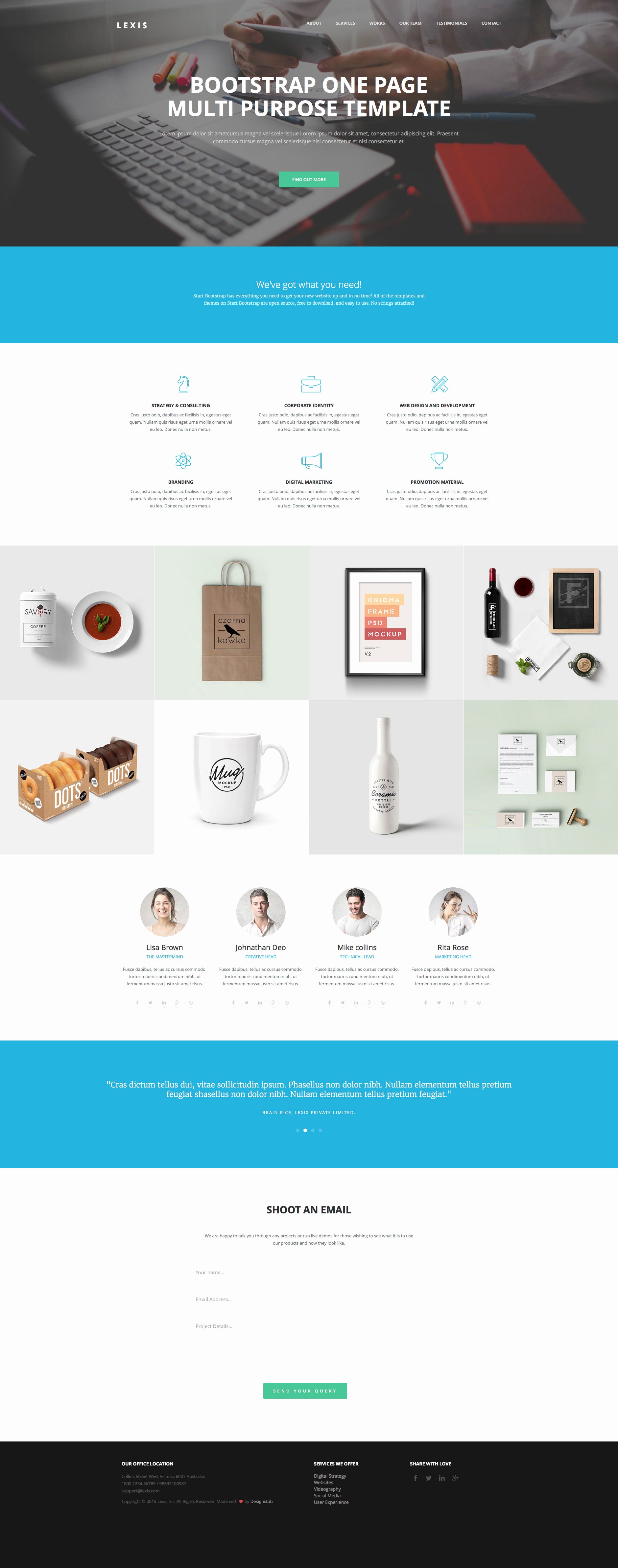 Lexis Free Responsive HTML5 Bootstrap E Page Template
