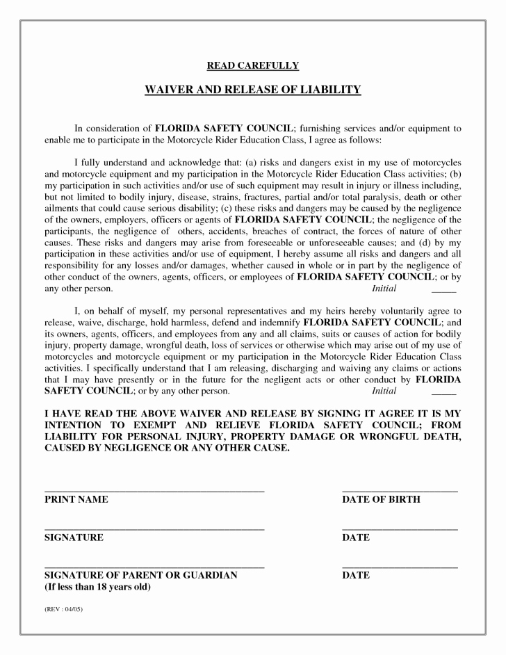 Liability Release form form Trakore Document Templates