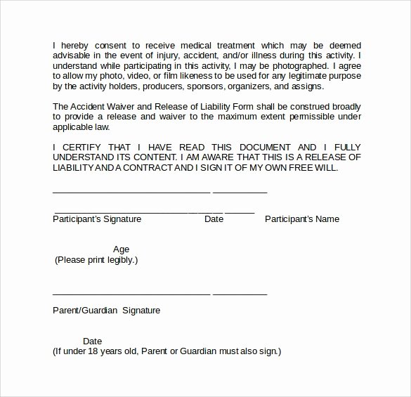 Liability Release form Template