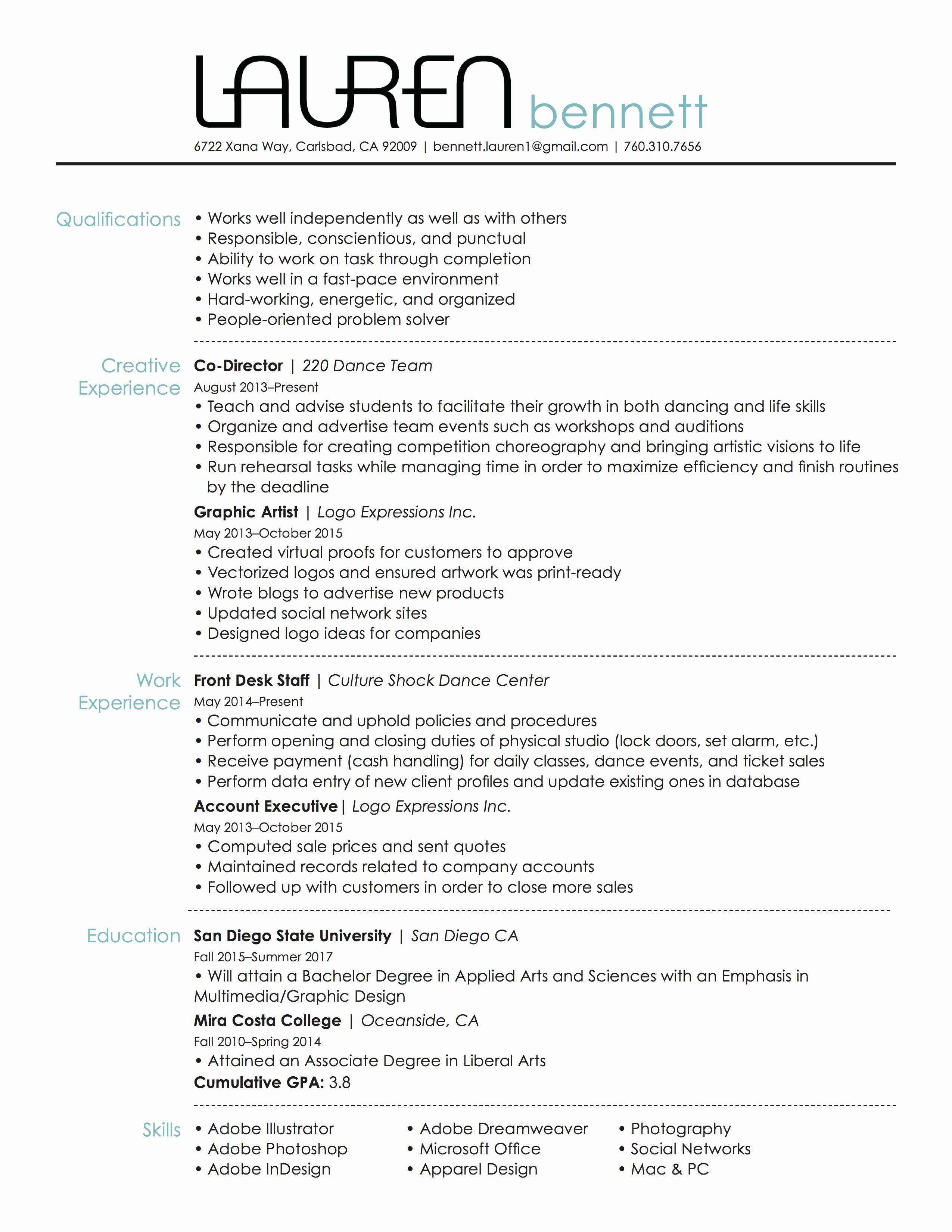 Associate Degree Resume Sample