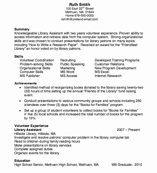 Library assistant Resume Example