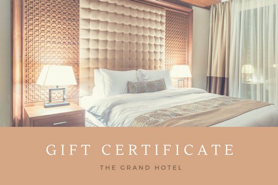 Light Brown Hotel Gift Certificate Templates by Canva