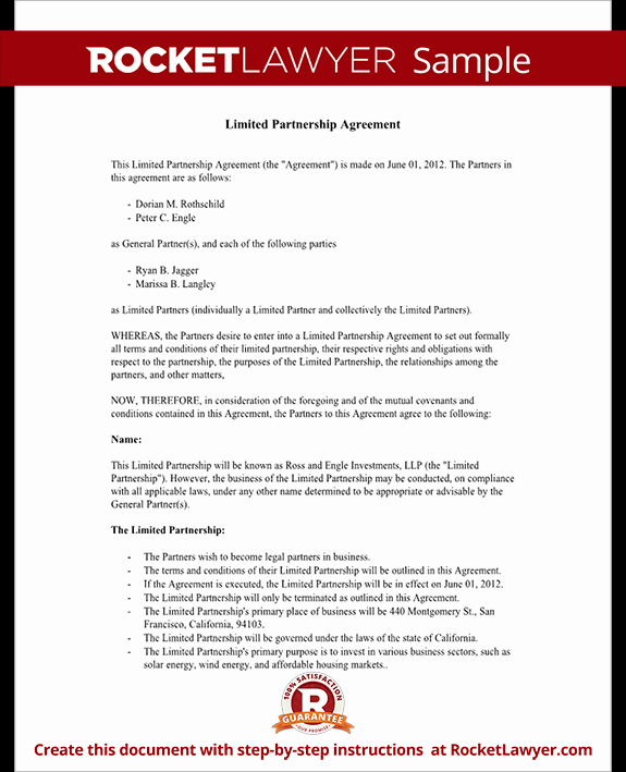 Limited Partnership Agreement Partnership form