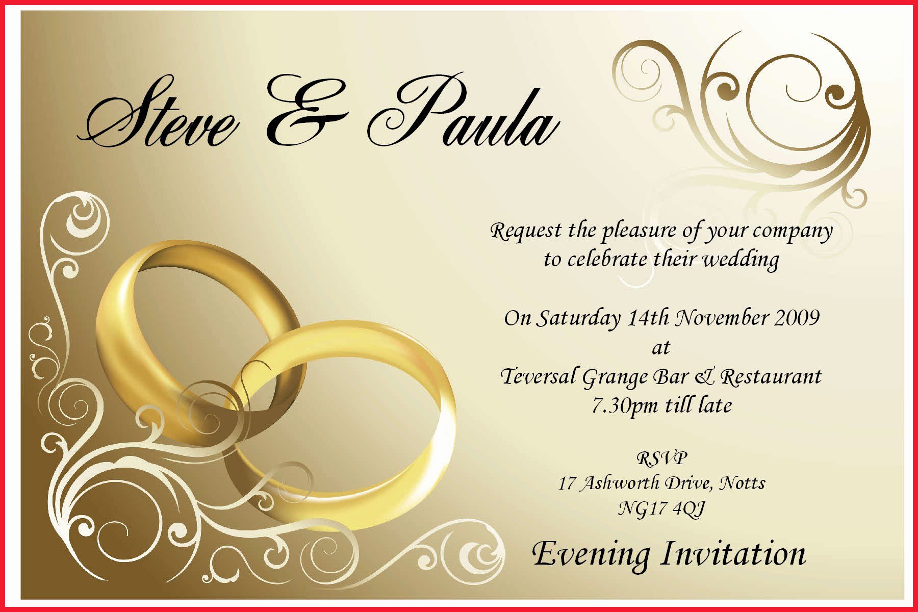 Line Editable Wedding Invitation Cards Free Download