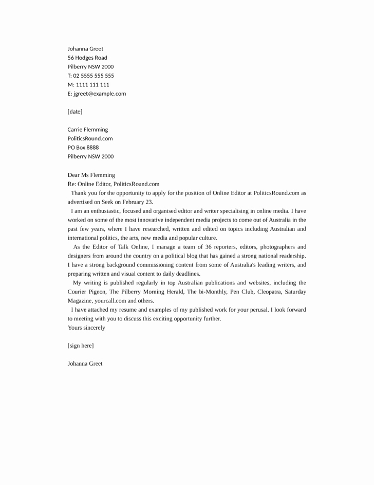 Line Editor Cover Letter Samples and Templates