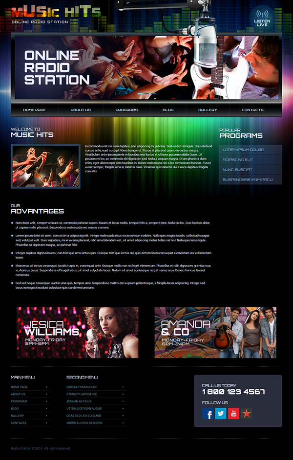 line Radio Station WordPress Template