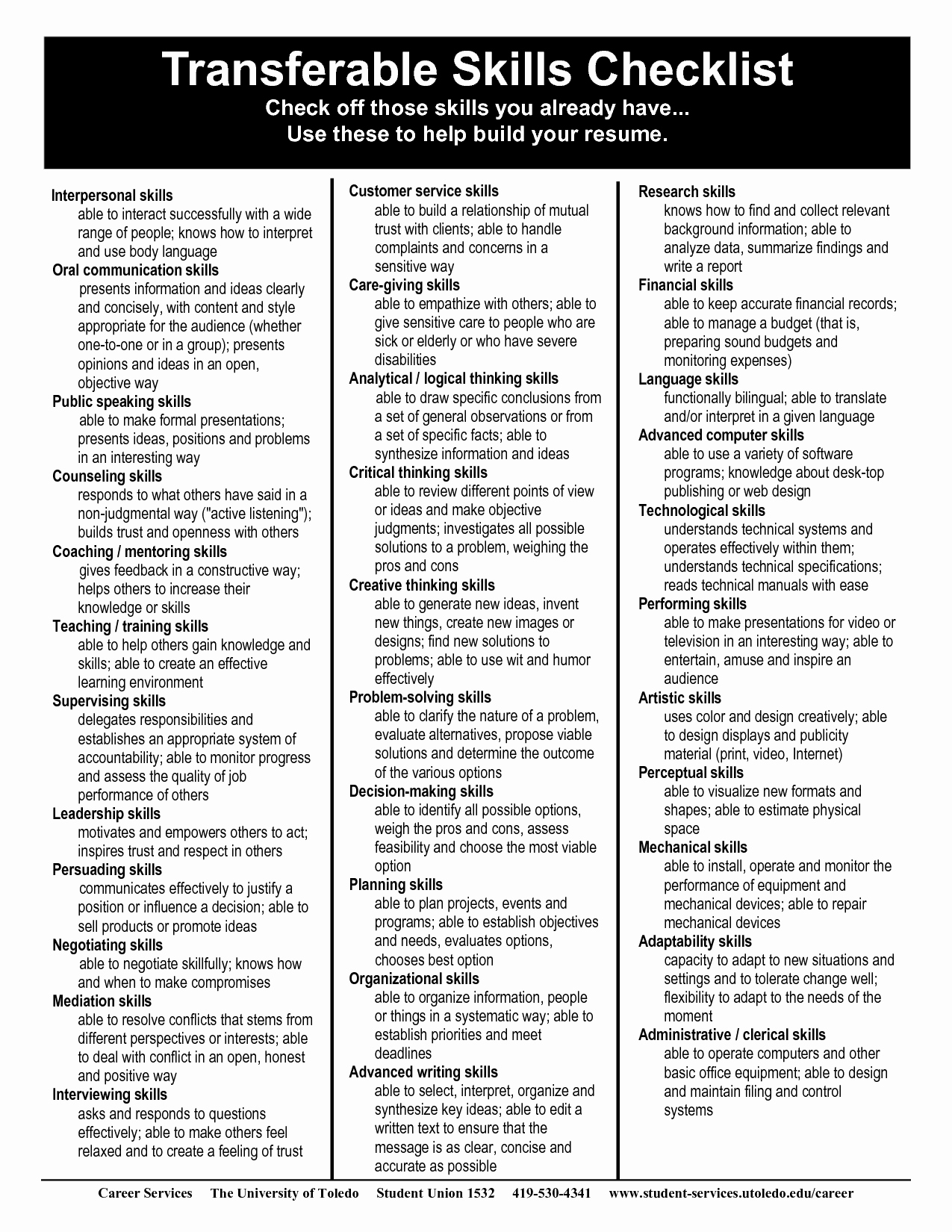 List Skill for Resume List Skills for Resume for