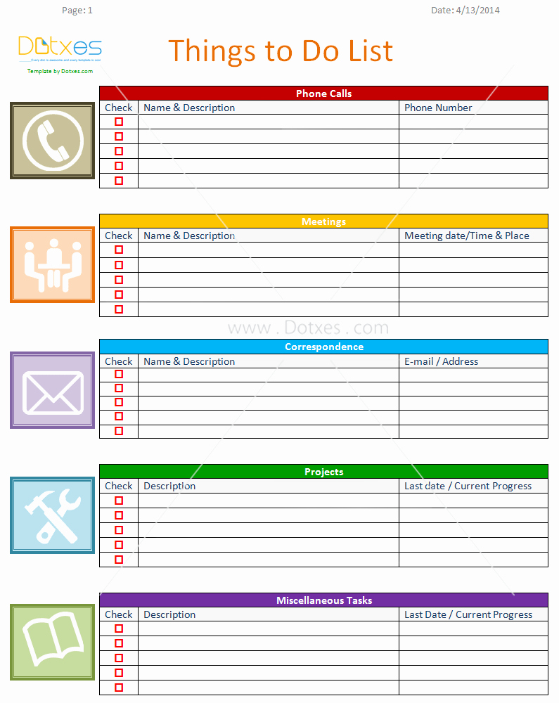 List Template Find Your One now April 2014