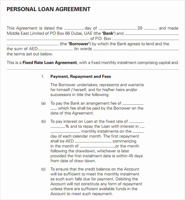 Loan Agreement 14 Download Documents In Pdf Word