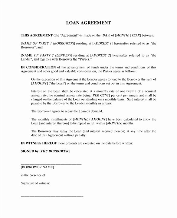 Loan Contract Template – 20 Free Word Pdf Documents