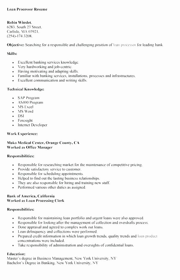 Loan Processor Cover Letter Sample New Employee