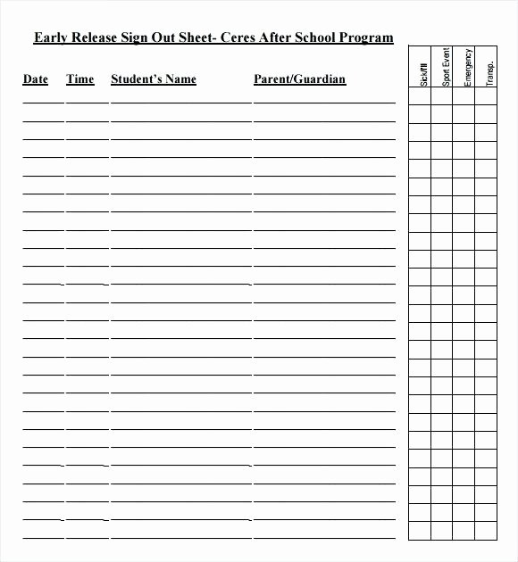 Login and Sign Out Sheet Template Equipment Checkout form