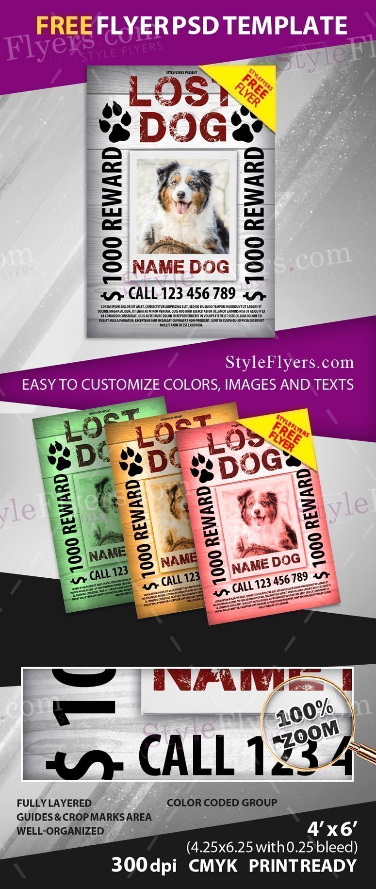 Lost Dog Free Psd Flyer Template Free Download