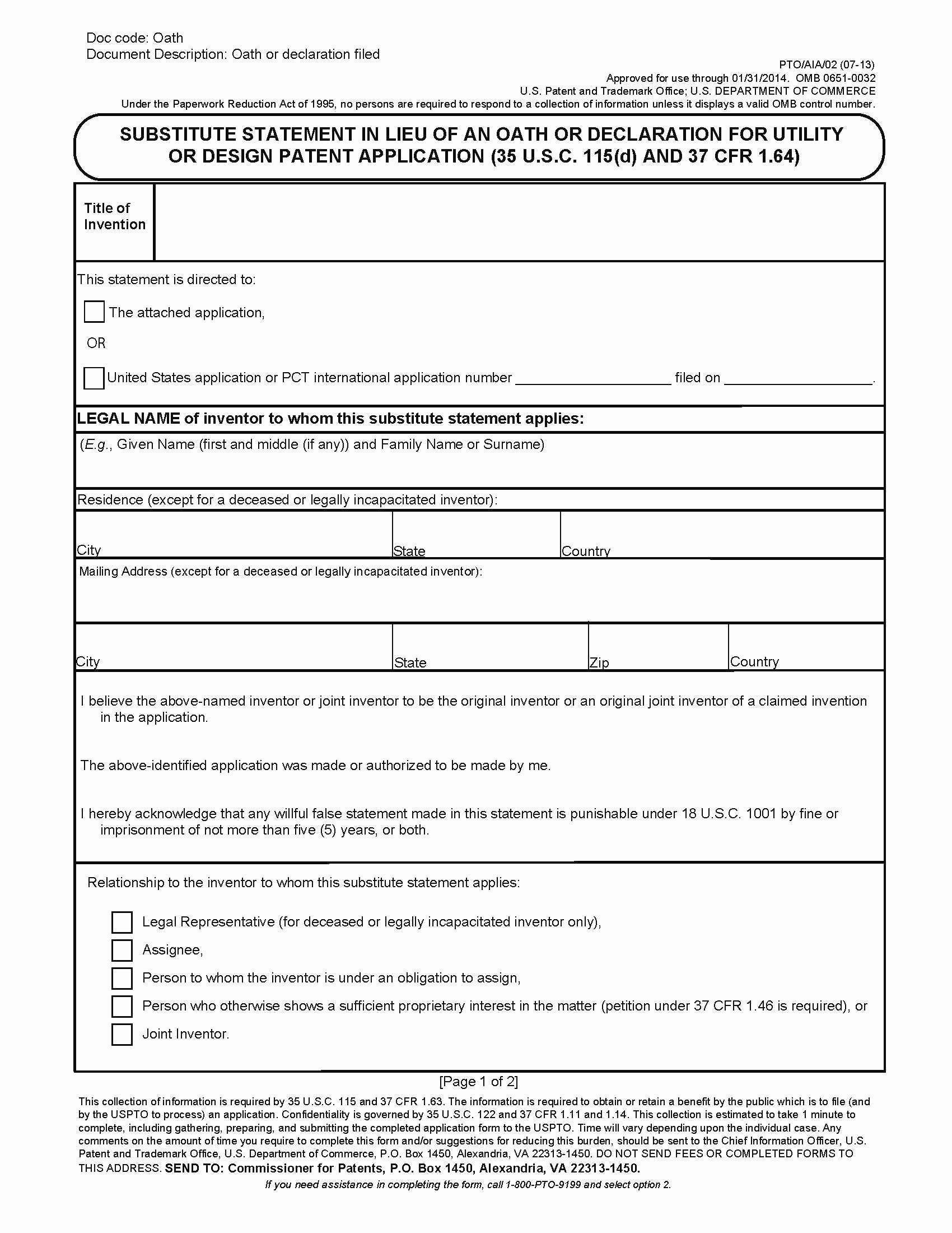 Lovely Non Provisional Utility Patent Application Template