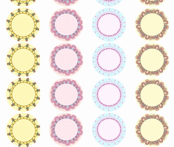 Lovely Polaroid Round Adhesive Labels Template