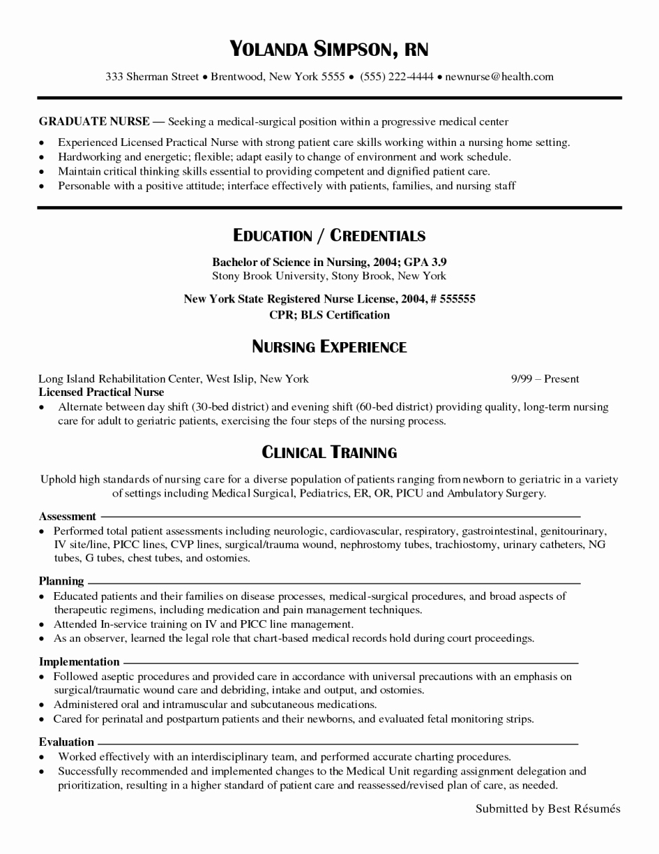 Lpn Resume Objective Examples Lpn Sample No Experience