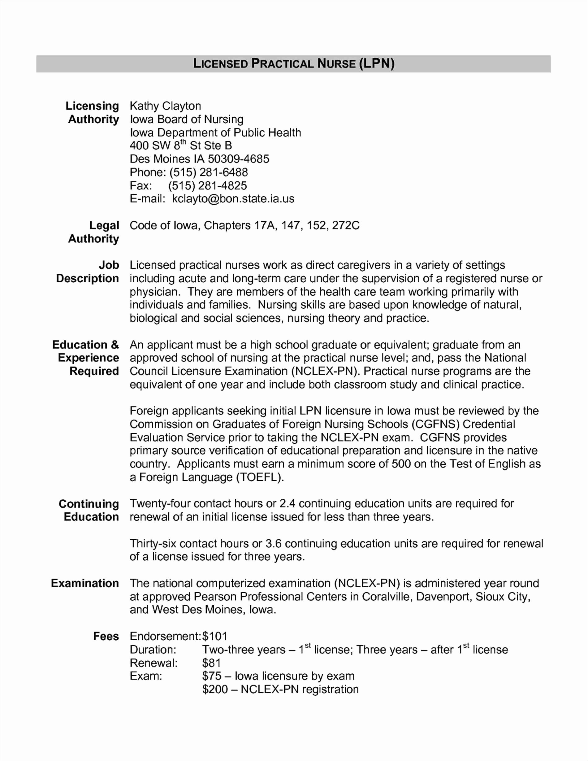 Lpn Job Description For Resume