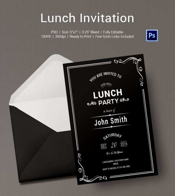 Lunch Invitation Template 25 Free Psd Pdf Documents