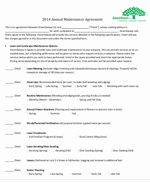 Maintenance Agreement Templates 8 Free Word Pdf format