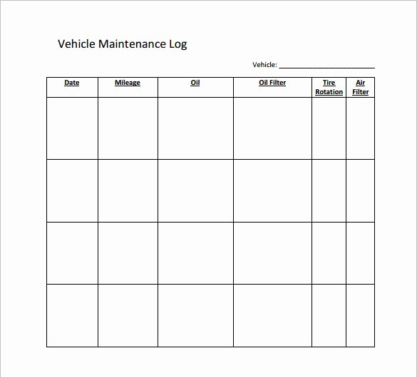 maintenance schedule template