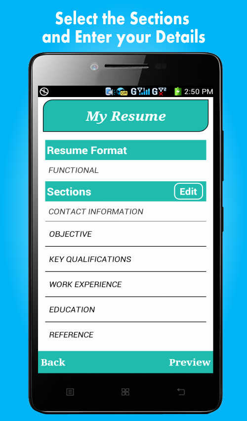 Make A Resume My android Phone