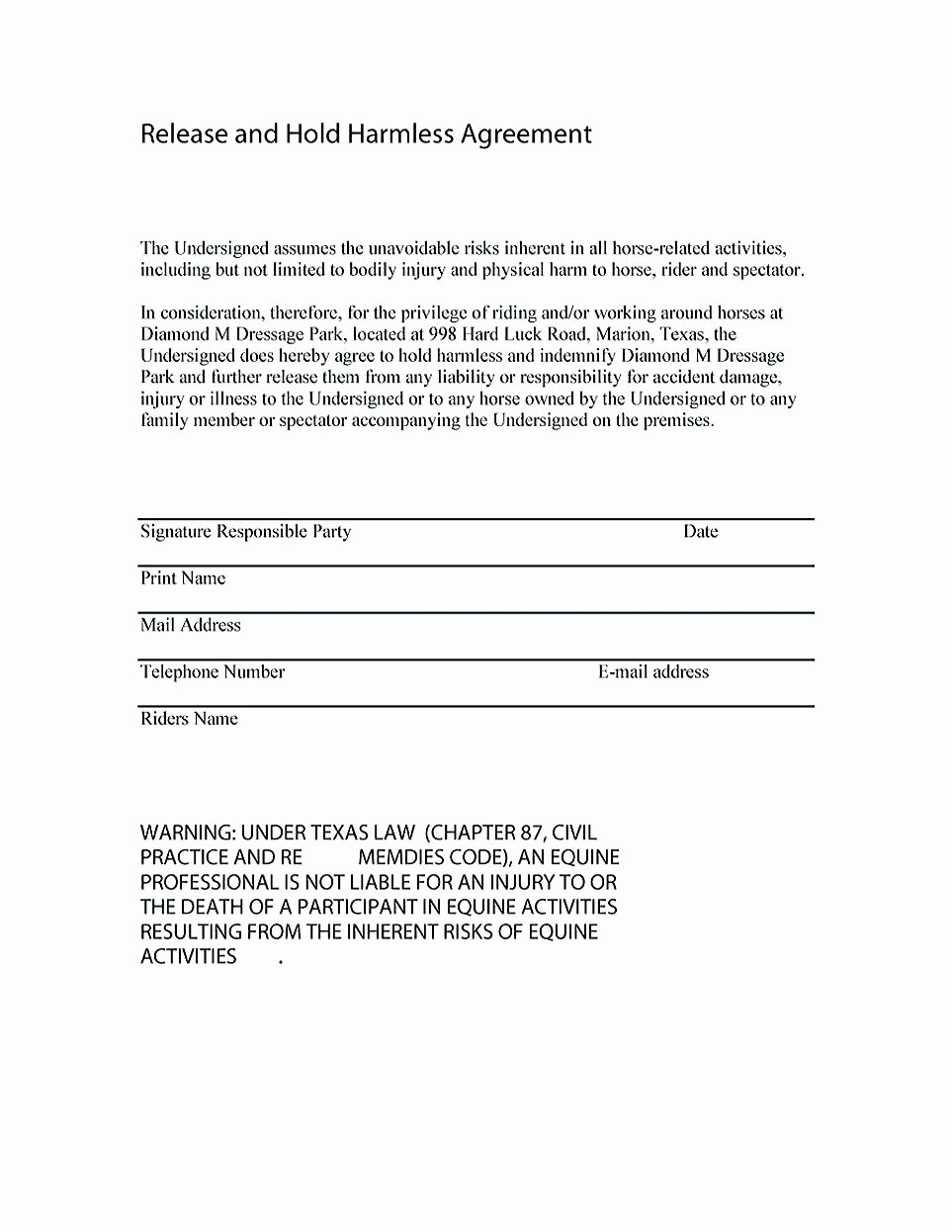 Making Hold Harmless Agreement Template for Different Purposes