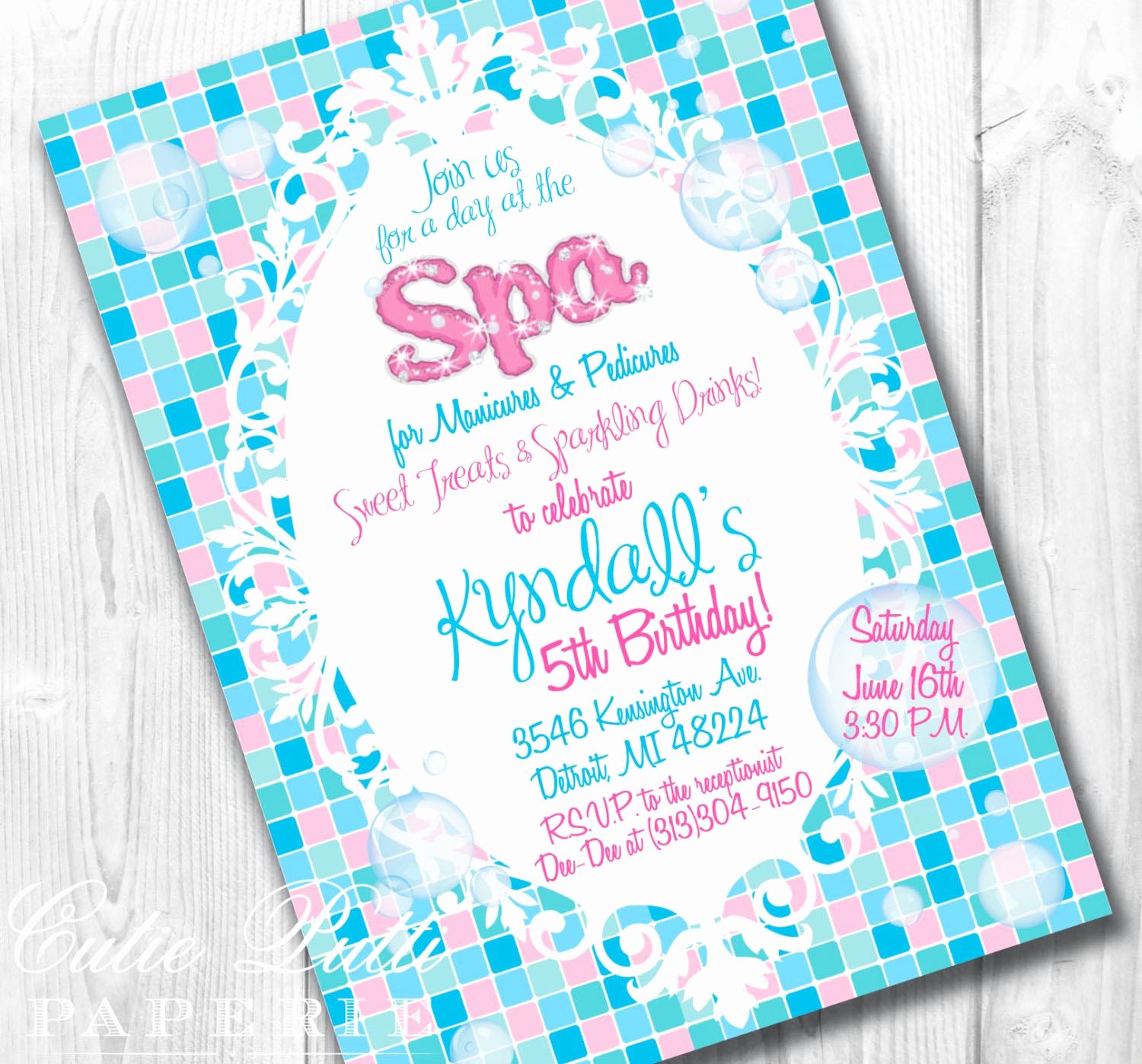 Making Spa Party Invitations