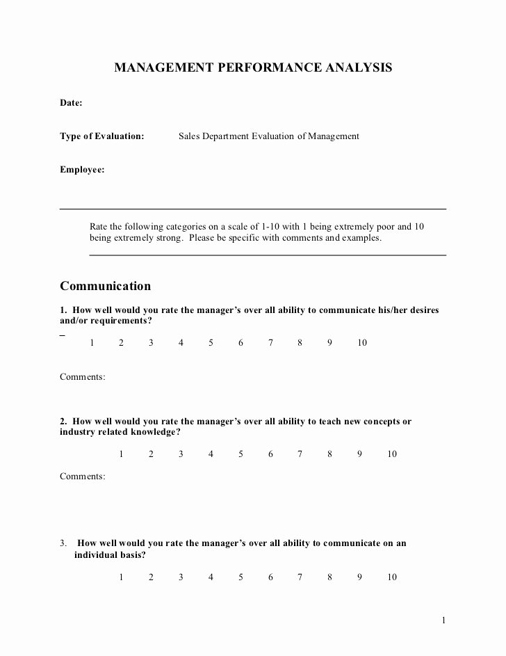 Manager Evaluation form