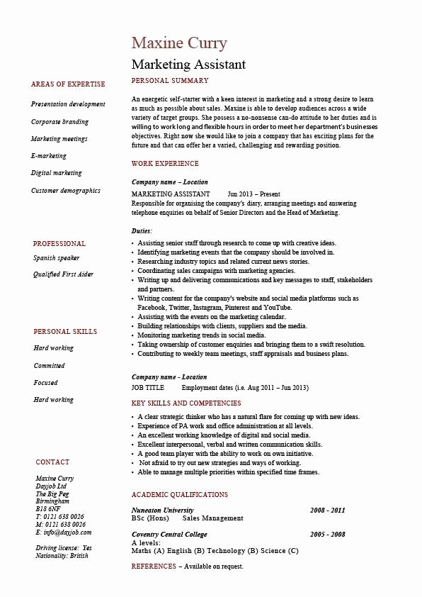 Marketing assistant Job Description Samples