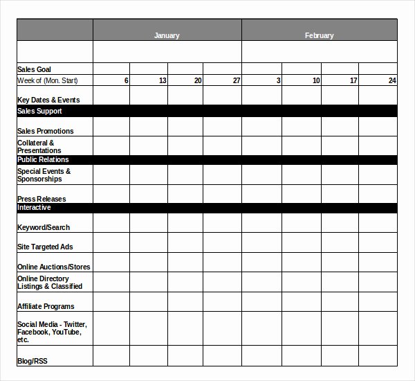 Marketing Calendar Excel