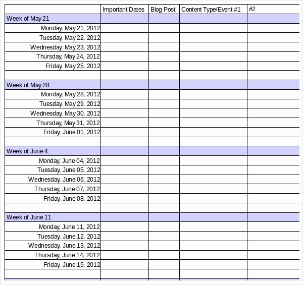 Marketing Calendar Template 3 Free Excel Documents