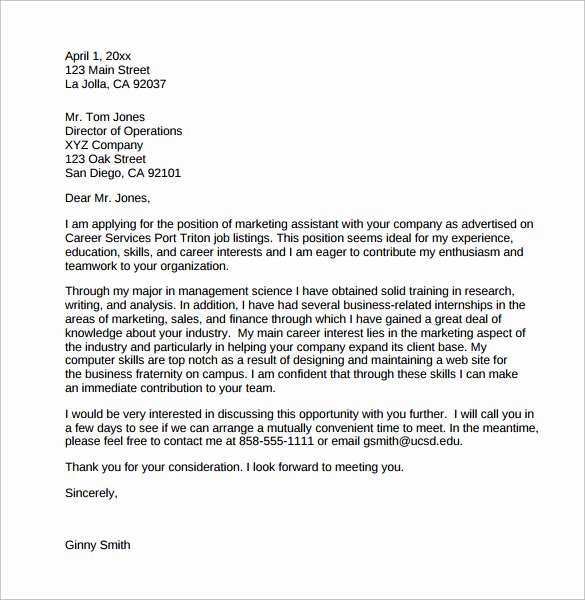 Marketing Cover Letter Example 11 Download Free