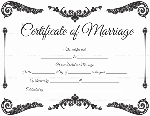 Marriage Certificate Template 22 Editable for Word