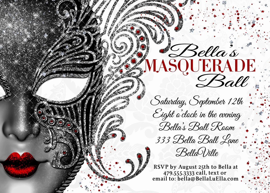 Masquerade Party Masquerade Invitation Mardi Gras Party