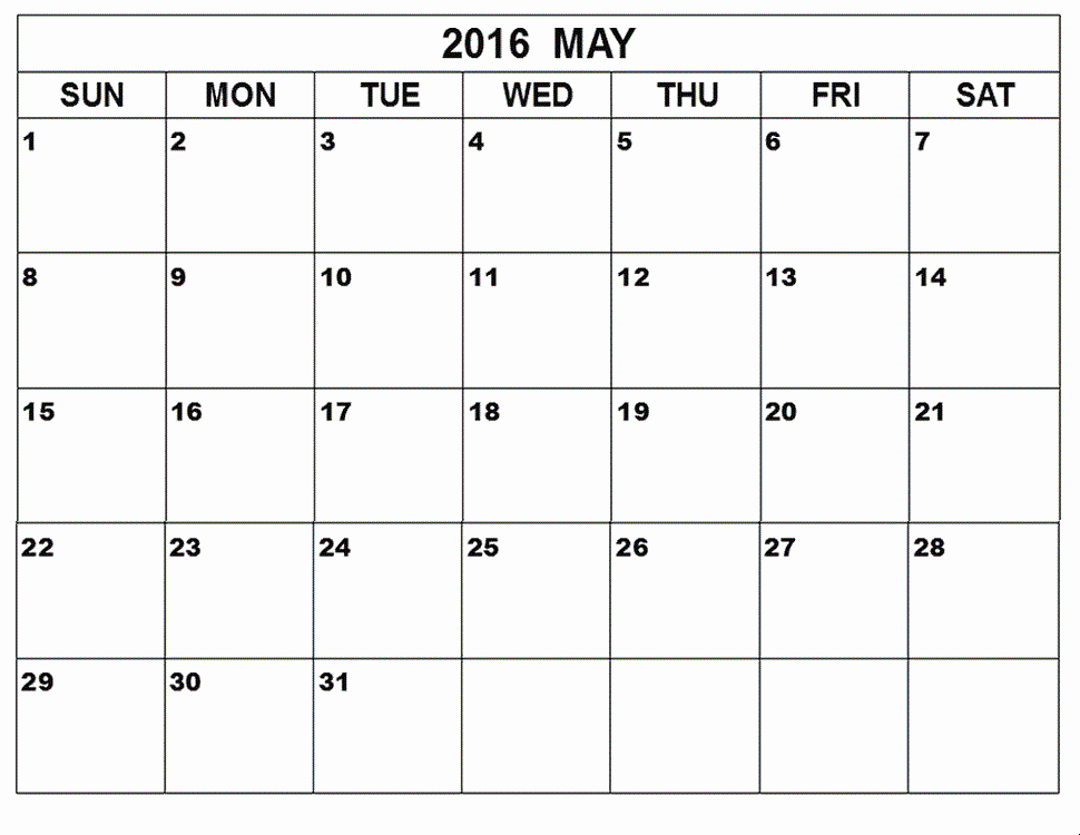 May 2017 Weekly Printable Calendar