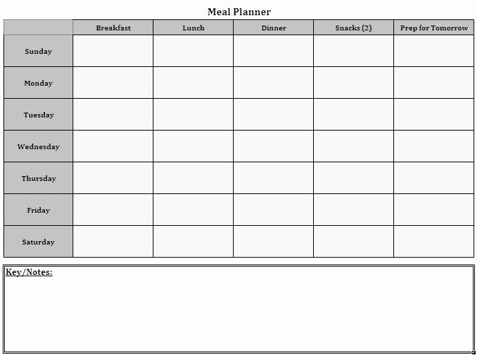 meal planner template