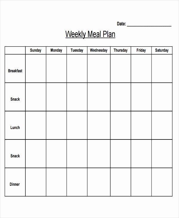 Meal Planning Calendar Template Image Collections