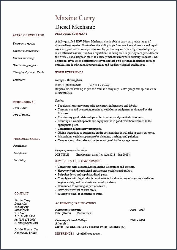 Mechanic Resume and Mechanic Resume Search Results