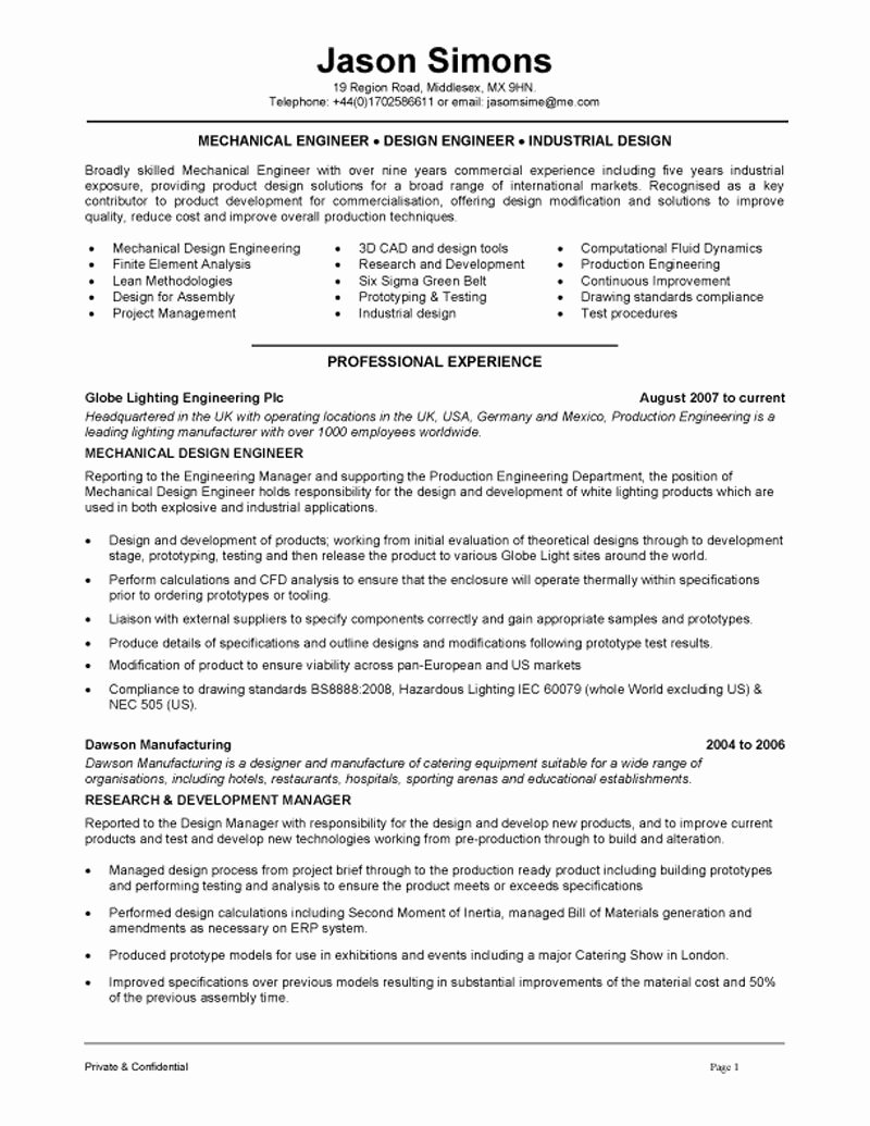 Mechanical Engineering Resume Examples Google Search