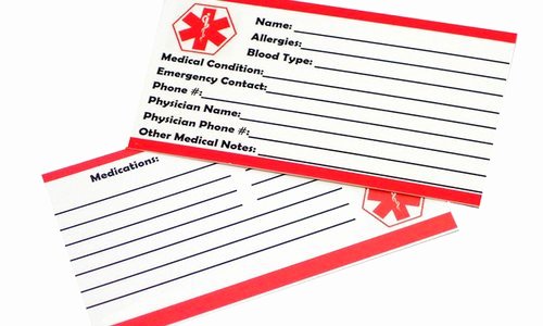 Medical Alert Wallet Card Template Template