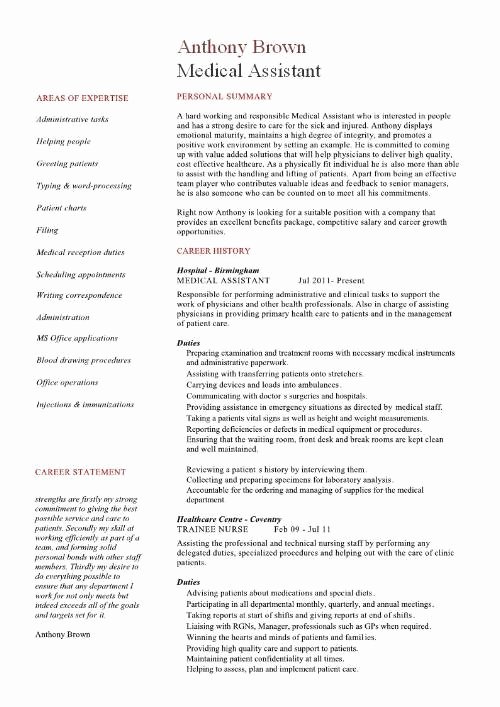 Medical assistant Objective for Resume Best Resume Gallery